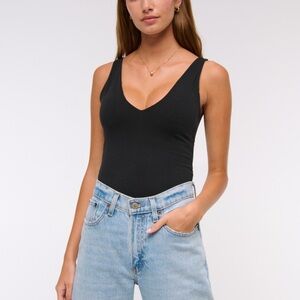 Abercrombie and Fitch Bra-free plunge bodysuit black small